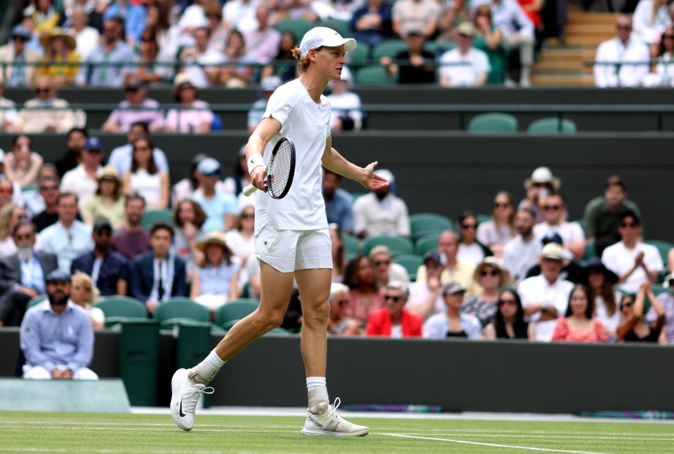 The Italian was frustrated after Veljovic awarded Daniel Galan a point following his successful Hawkeye appeal
