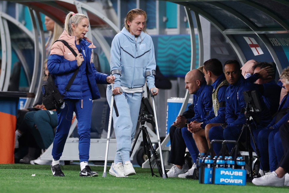 Midfielder Walsh subsequently returned to the bench on crutches