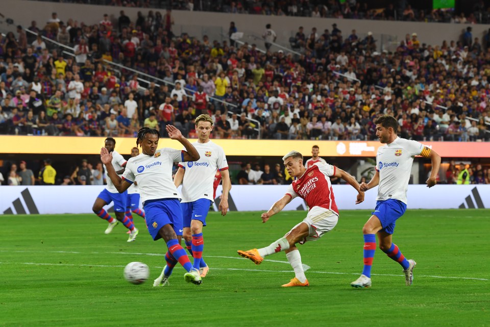 Leandro Trossard struck twice against Barcelona, showing strong form before the start of the new Premier League season