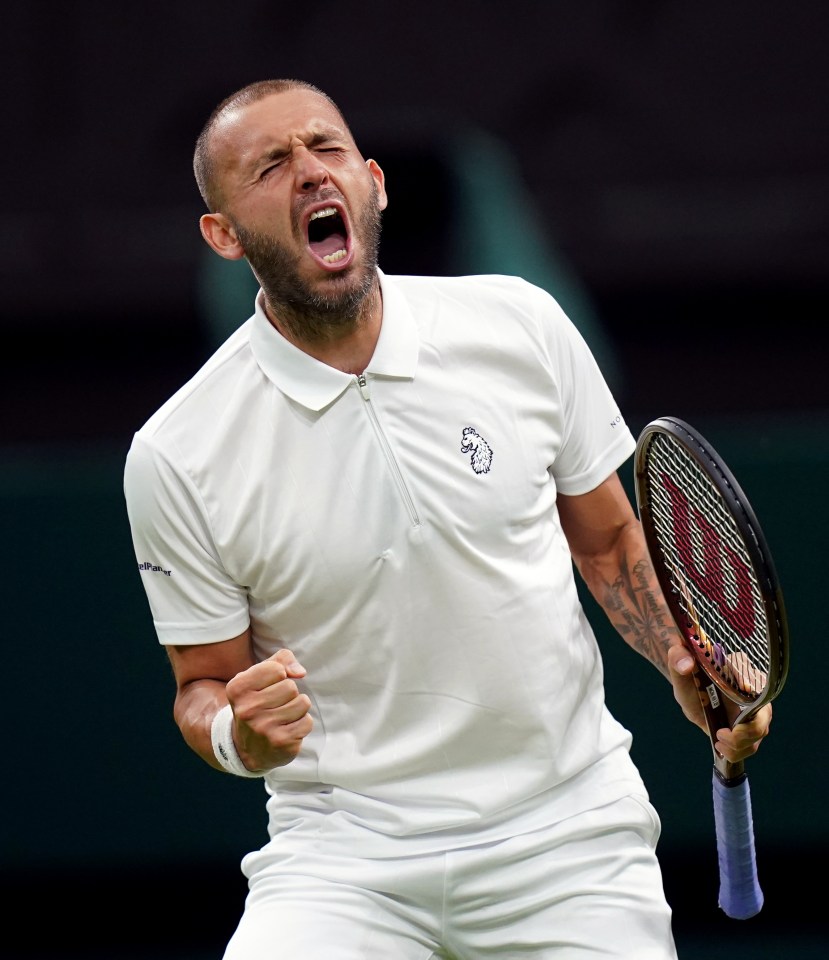 Evans was pumped after winning the third set and getting a foothold in the match