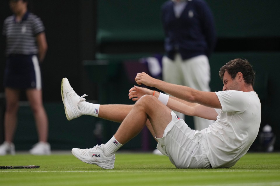 Halys took a nasty fall in the second point of the day on Centre Court