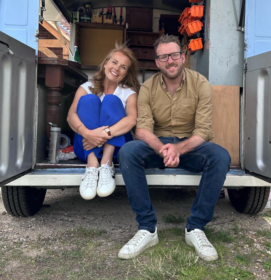 JJ Chalmers posted a picture of him and Christina hanging out on set in the auction minivan
