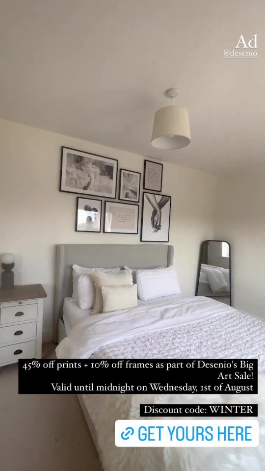Faye Winter has given a glimpse into her stunning spare bedroom