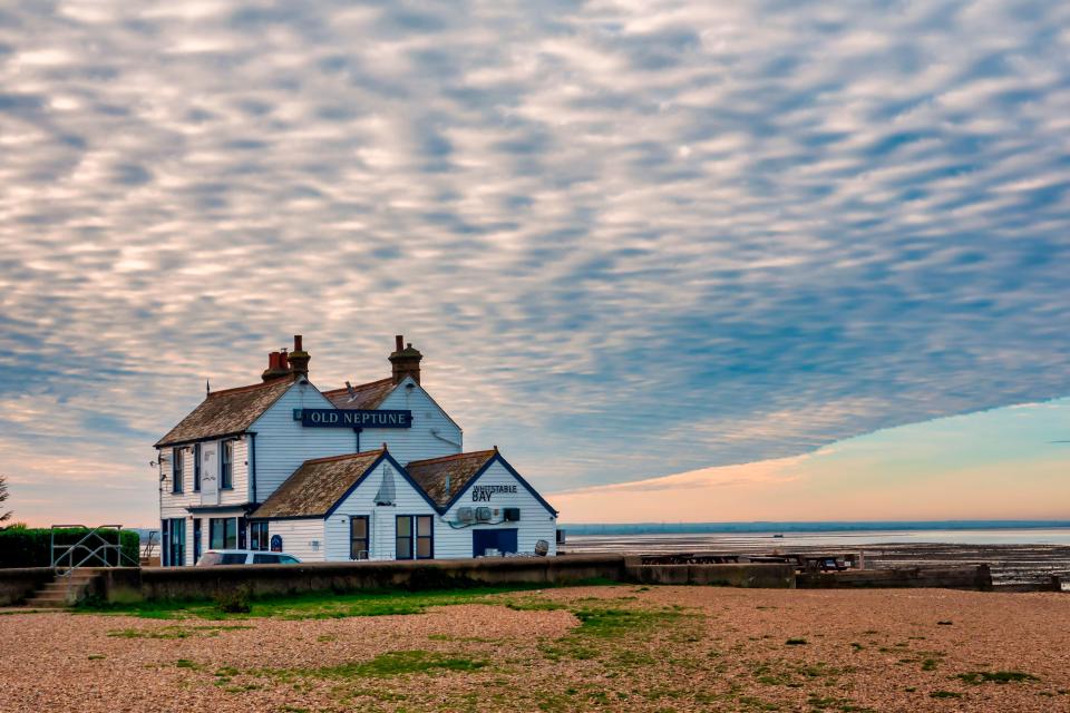 The Neptune is a popular pub in Whitstable that can be found right on the beach