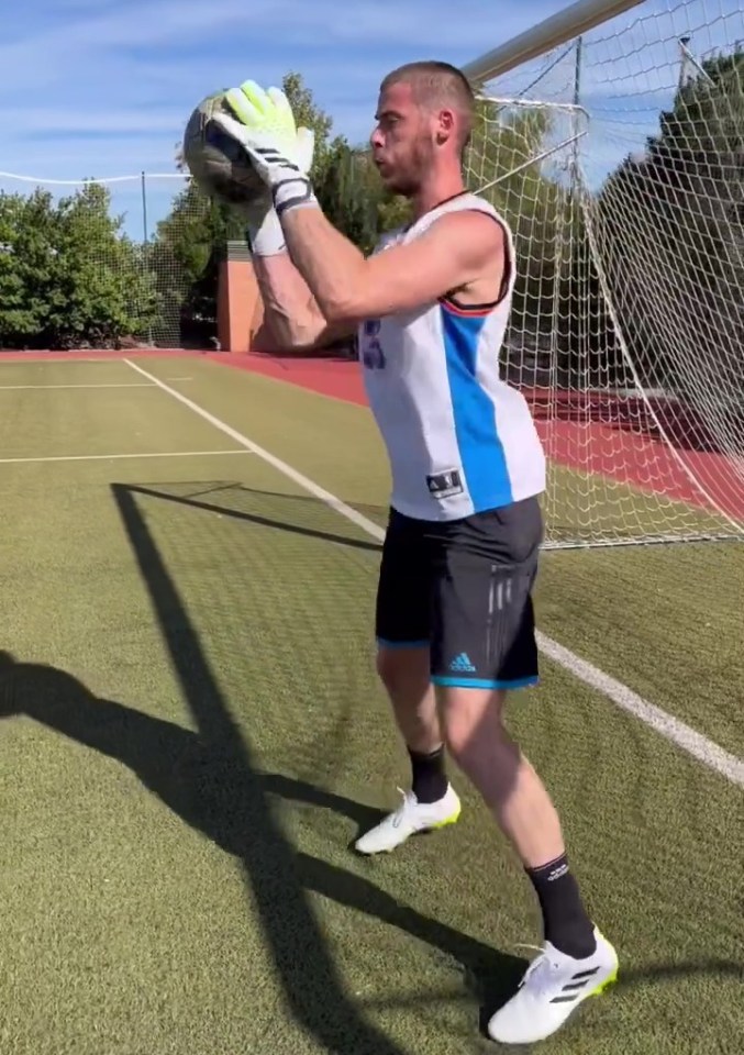 He caught several balls and also worked on his footwork