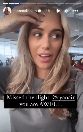 Love Island's Malin was left furious with Ryanair
