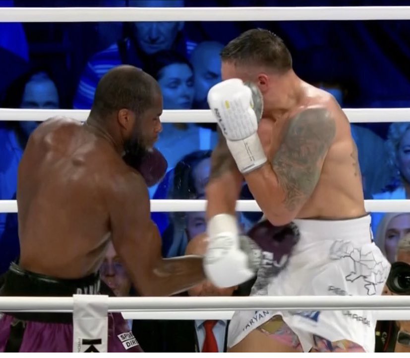 Dubois knocked Usyk to the floor with his fifth-round shot