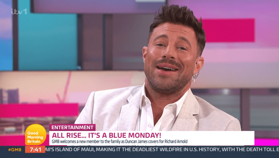 Duncan James will stand in for Richard Arnold on Good Morning Britain this week