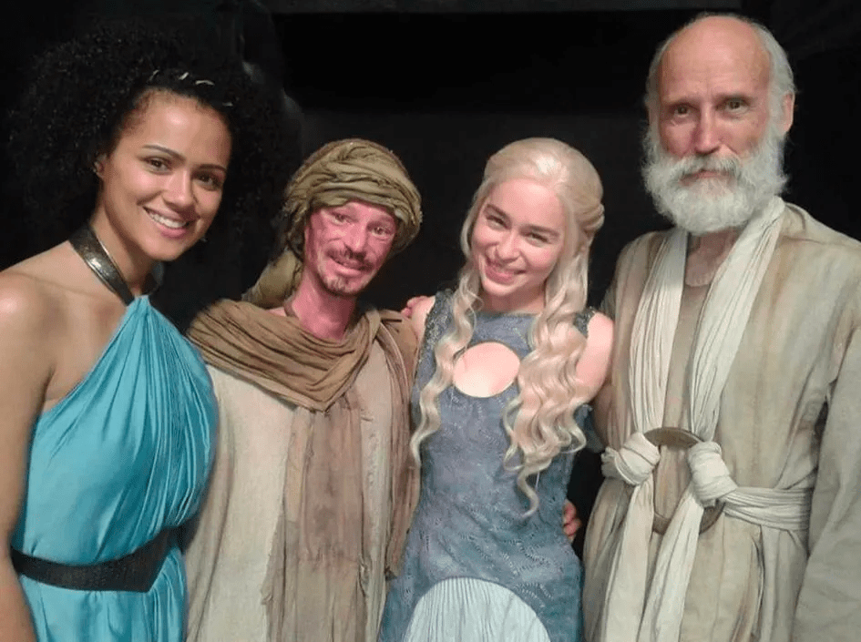 Game of Thrones star Darren Kent has died aged 36, pictured here with show star Emilia Clarke