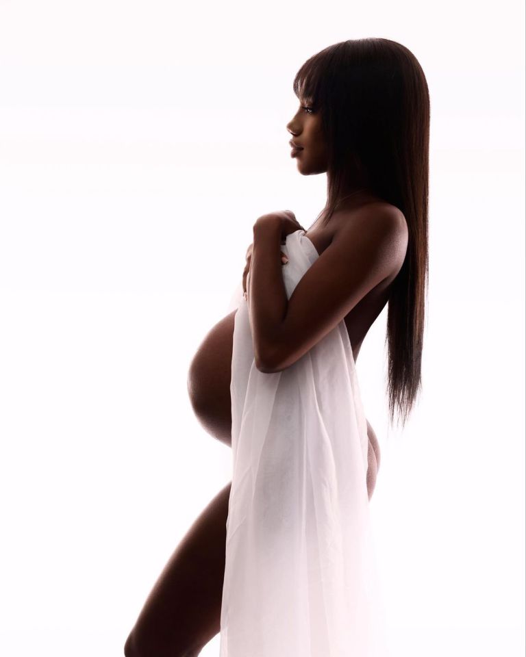 Chyna shared one in colour and one in black and white