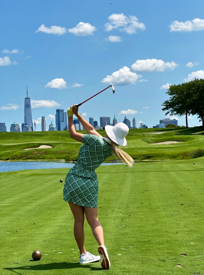 Paige Spiranac played a round at the Liberty National Golf Course