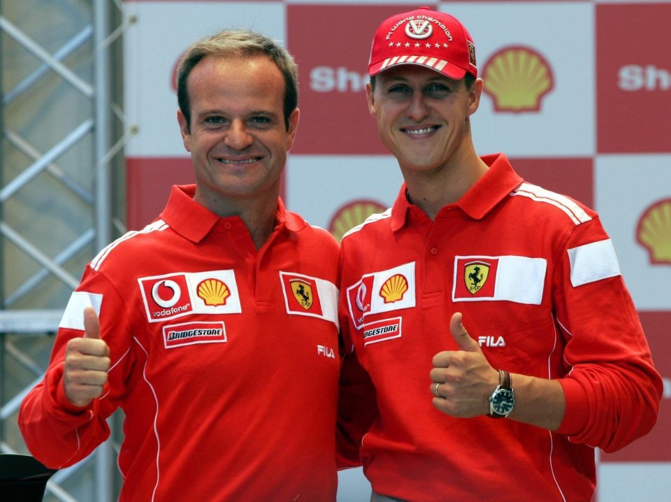 Rubens Barrichello (left) opened up about his relationship with Michael Schumacher