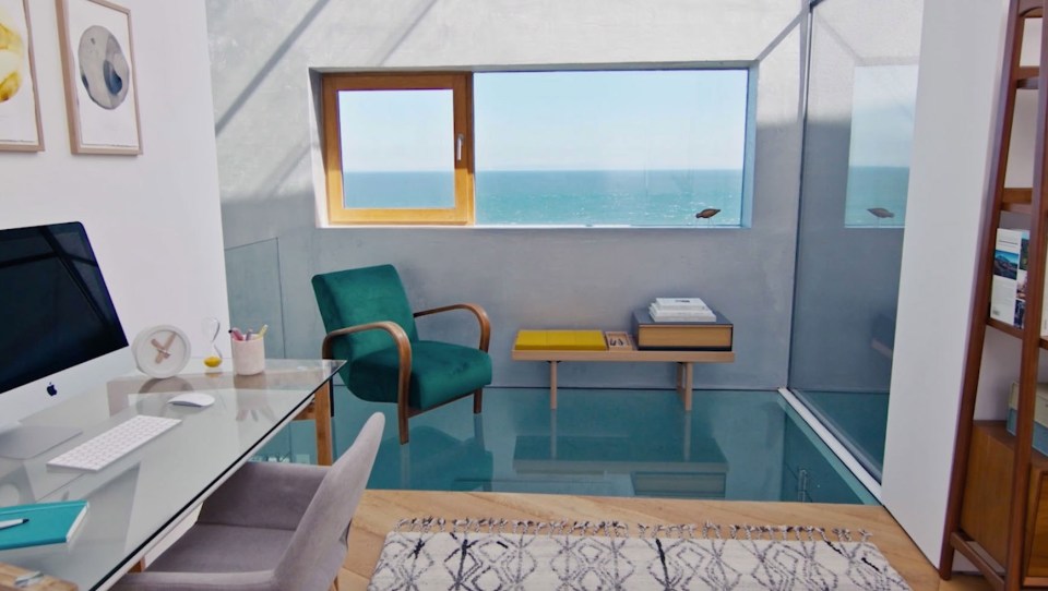 The seaside home included two living rooms