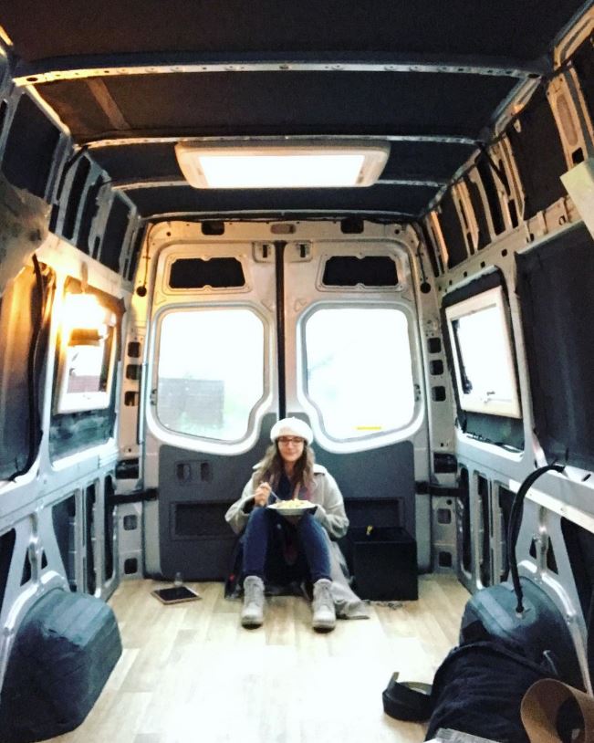 After years of sleeping on trains, she began to build her own tiny home on wheels