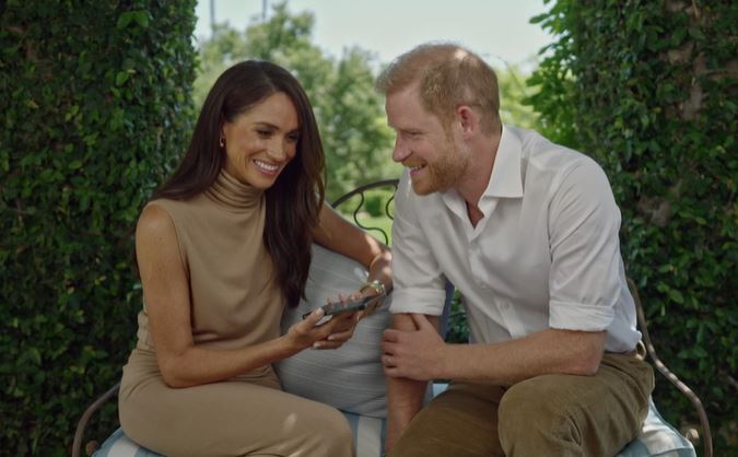 Meghan and Harry in the video clip