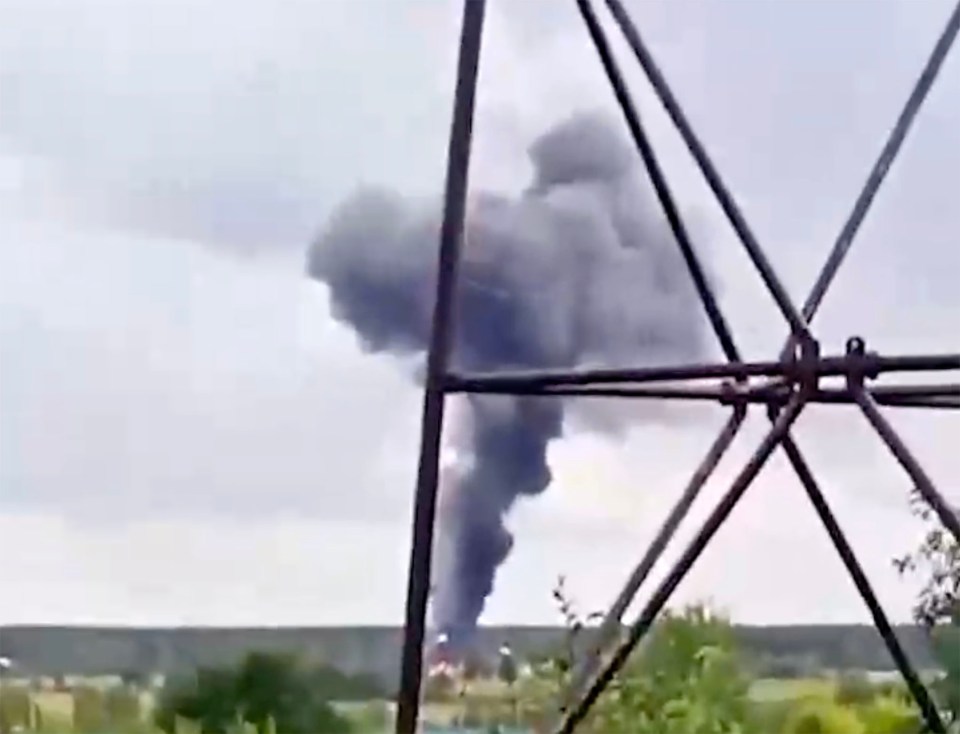 Smoke could be seen billowing into the sky after the smash