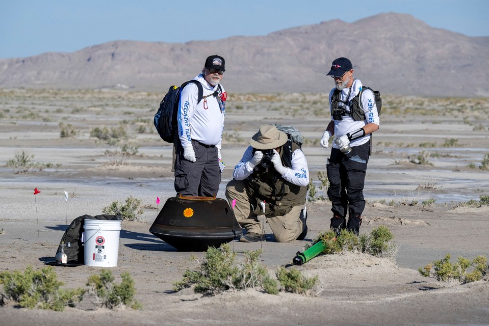 The capsule landed in the Utah desert