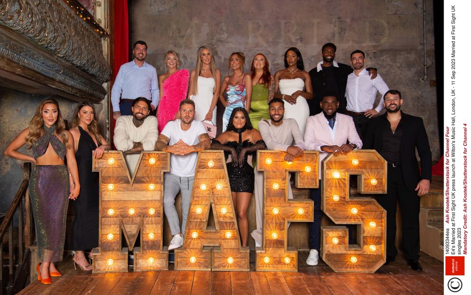 Mandatory Credit: Ash Knotek/Shutterstock for Channel 4 Mandatory Credit: Photo by Ash Knotek/Shutterstock for Channel Four (14093344ea) Married at First Sight UK singles 2023 E4’s Married at First Sight UK press launch at Wilton’s Music Hall, London, UK – 11 Sep 2023