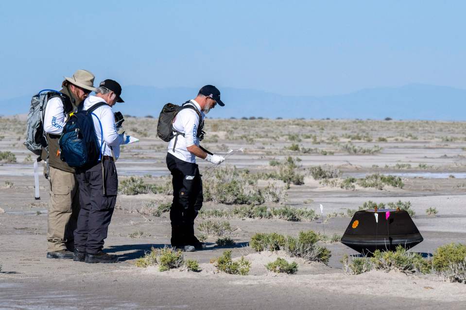 Experts from Nasa took data from the capsule shortly after it landed back on Earth