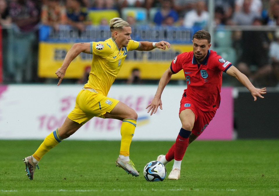 Jordan Henderson started for England in midfield