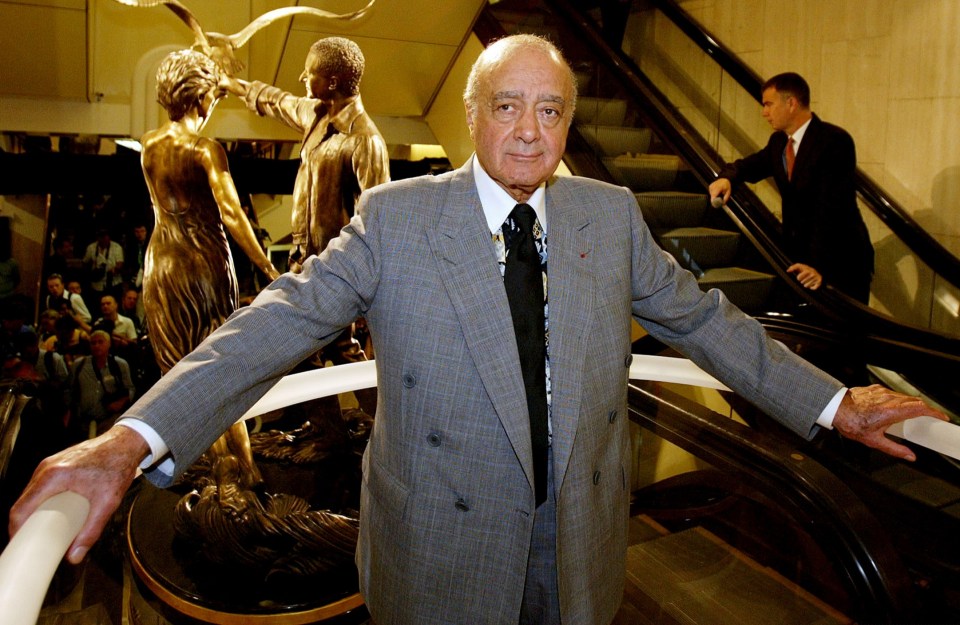 Mohamed unveils a memorial to his son Dodi and Diana in September 2005