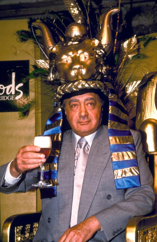 Al-Fayed at the Tutankhamun ale launch at Harrods