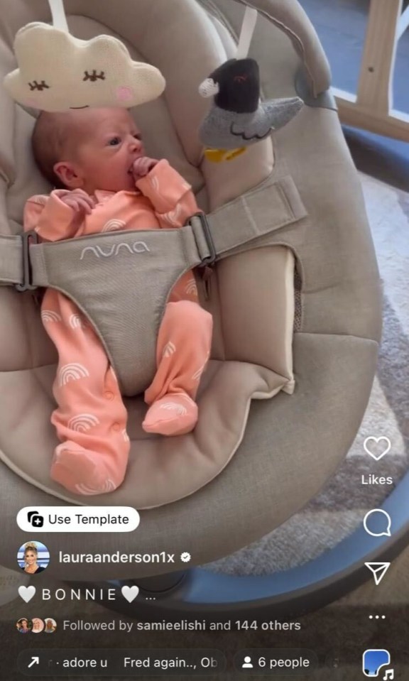 The reality star shared some sweet snaps on social media as she announced Bonnie's arrival