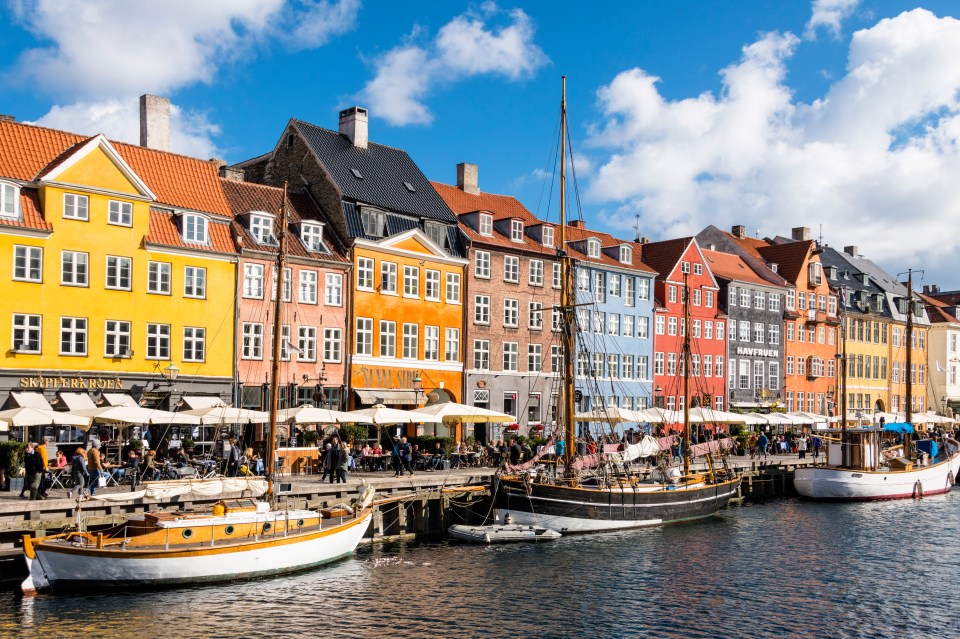 Nyhavn’s colourful 17th-century merchant houses were once home to Hans Christian Anderson
