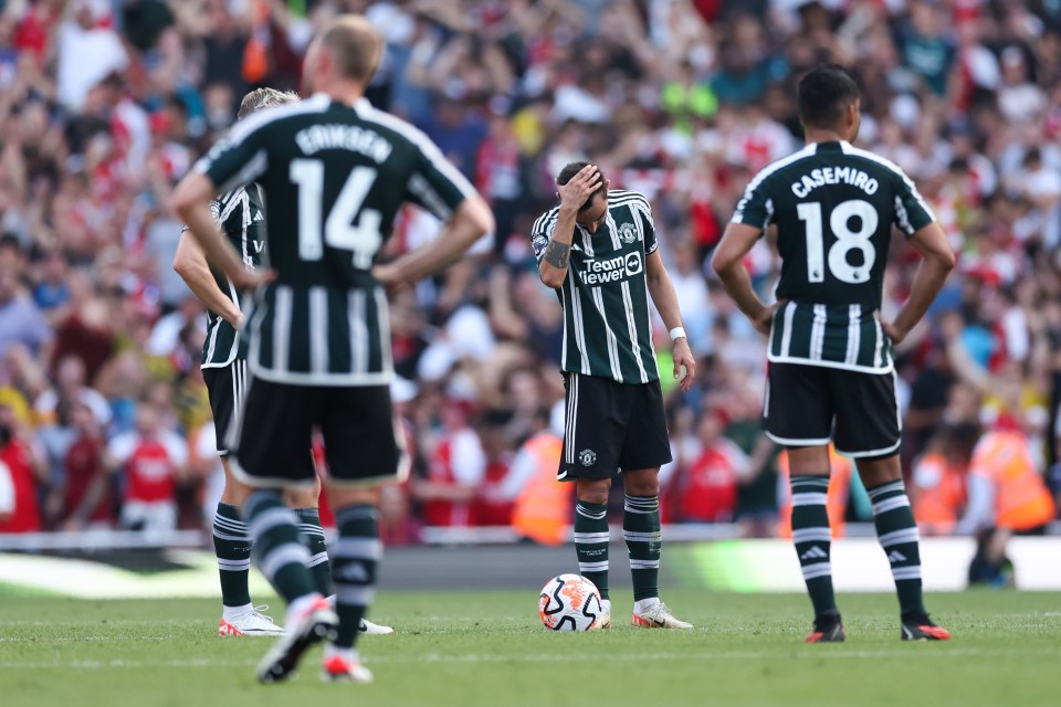 Manchester United suffered a second defeat of the season at the Emirates on Sunday