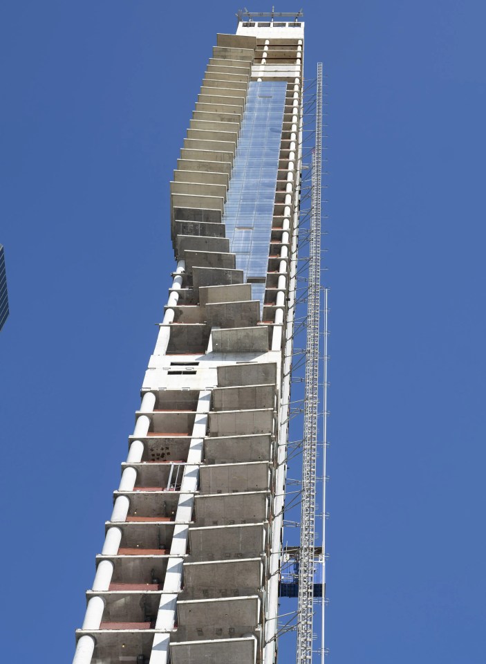 A ground view of the building shows the state in which it has been left
