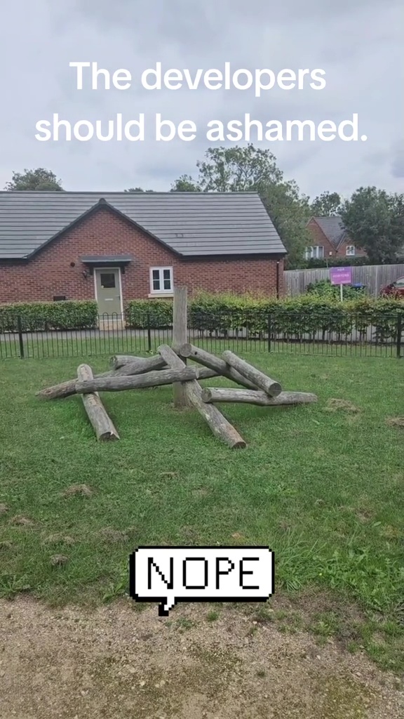 The log structure inside the play area