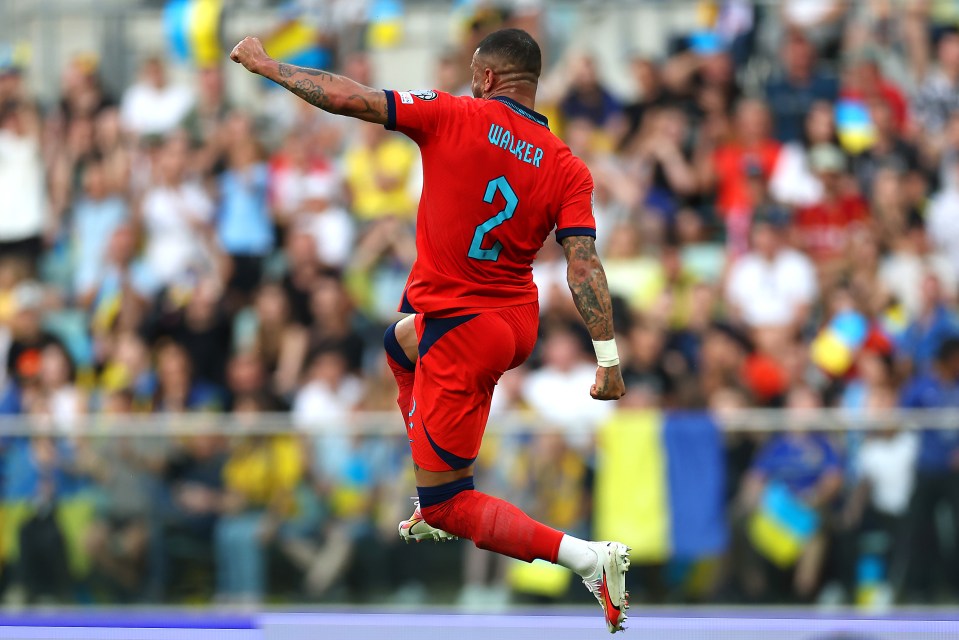 The goal was Walker's first ever for England