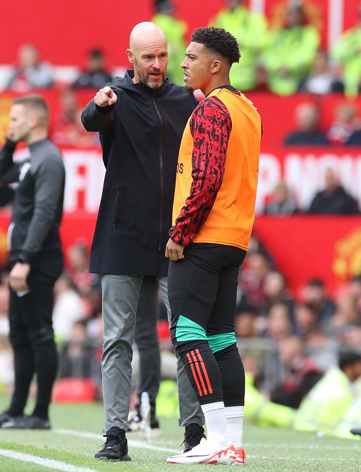 Jadon Sancho is in the midst of a war of words with Erik ten Hag