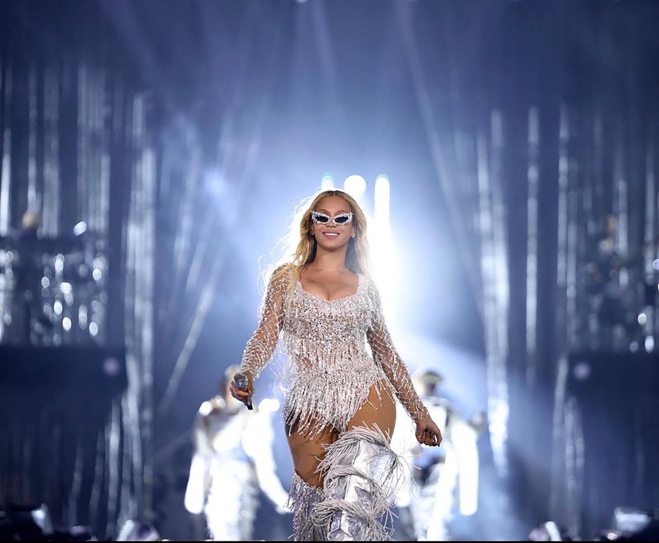 Beyoncé performing on the Renaissance tour