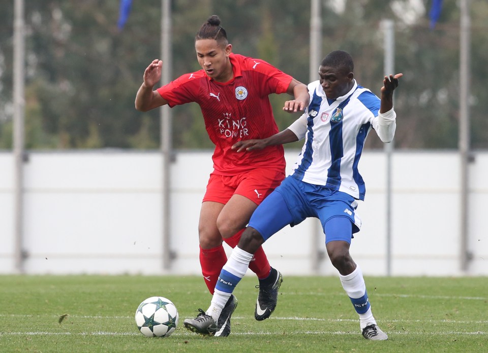 His spell at Leicester included UEFA Youth Champions League action like this clash with Porto in Portugal seven years ago