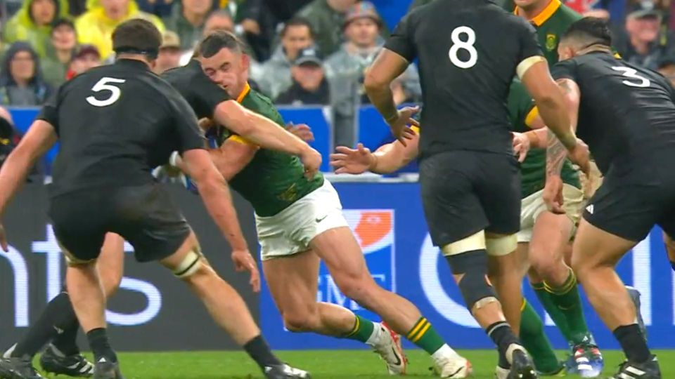  Sam Cane was sent off for his shoulder hit on Jesse Kriel in the 2023 Rugby World Cup final