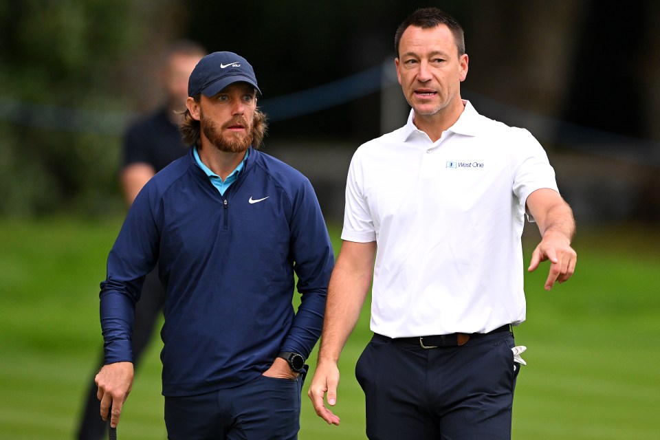 John Terry, right, has been paired with Tommy Fleetwood, left, for the event