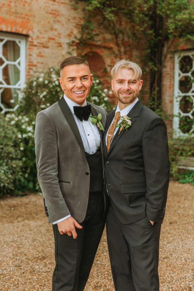 Thomas (left) and Adrian (right) on their Married At First Sight wedding day