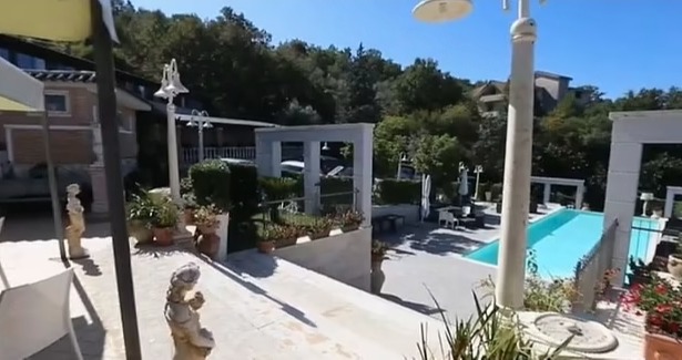 The runaway couple had been married next to the venue's pool before being served a luxury banquet