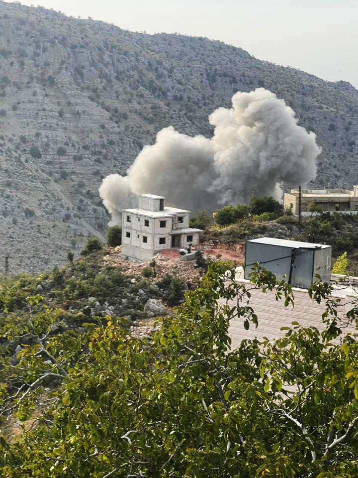 NABATIEH, LEBANON - OCTOBER 29: Smoke rises after Israeli army shelling the Kfarchouba (Kafr Shuba) village of Nabatieh Governorate, Lebanon on October 29, 2023. Israel launched 10 missiles into the southern region of Lebanon. (Photo by Ramiz Dallah/Anadolu via Getty Images)