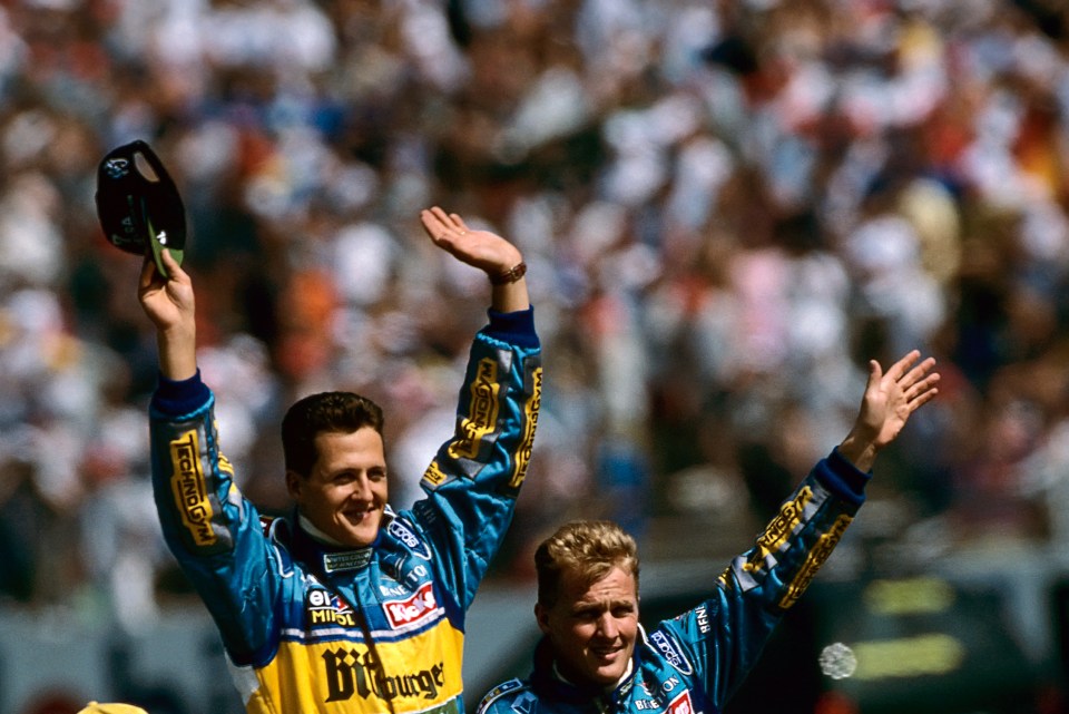 The two racing legends together in 1995