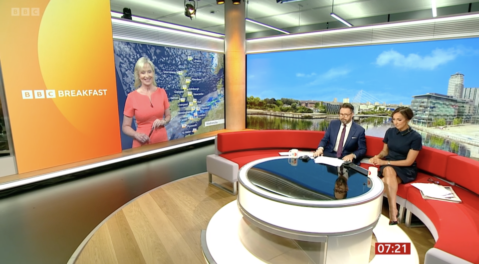 Jon took a jibe at Carol after she finished doing her weather segment