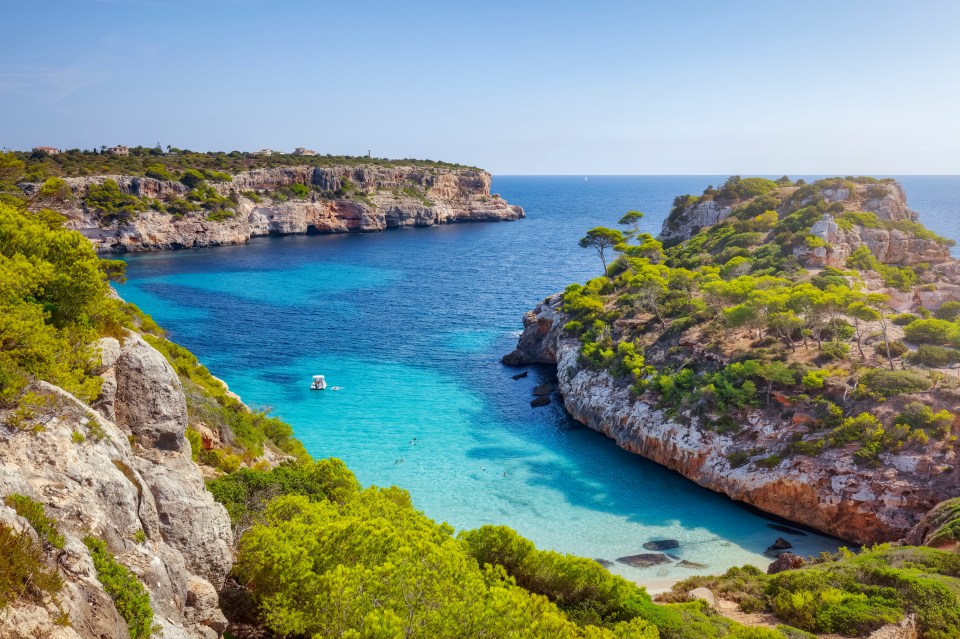 Caló des Moro ('small bay'), also Cala de Sa Comuna, is a bay in the southeast of the Spanish Balearic island of Mallorca. It is located on the coast of the municipality of Santanyí, southwest of the village of Cala Llombards, towards Cap de Ses Salines, the South Cape Mallorcas.