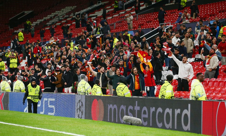 United have apologised after pockets of Galtasaray fans were able to take over Old Trafford
