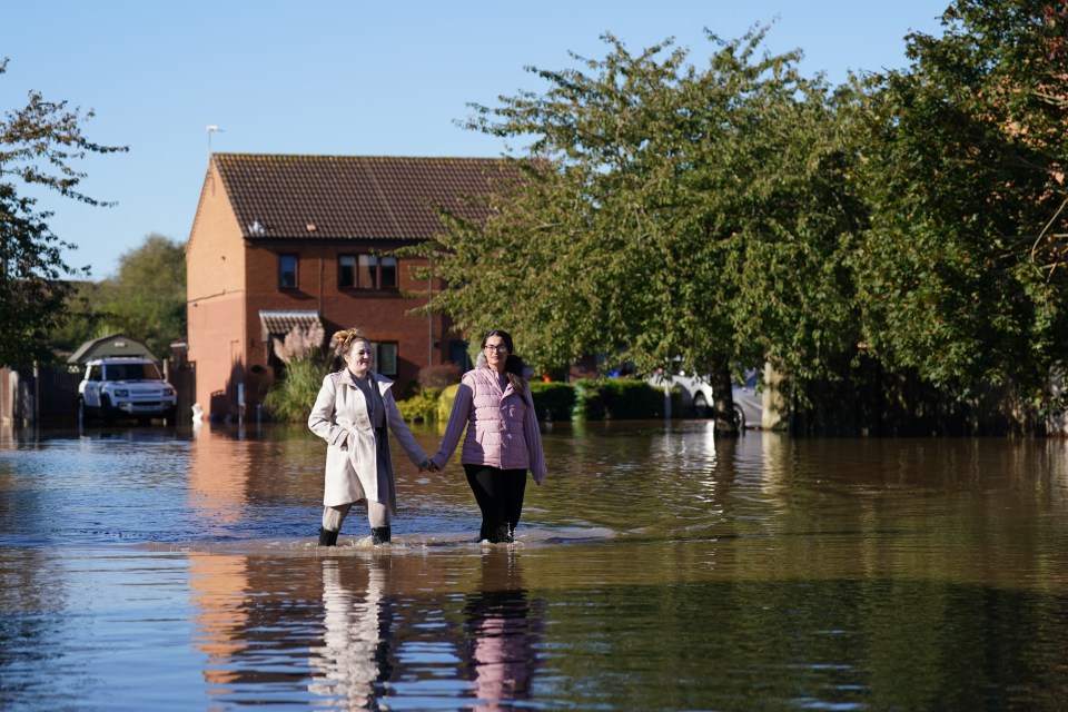 Flooding in Retford in Nottinghamshire, after Storm Babet battered the UK