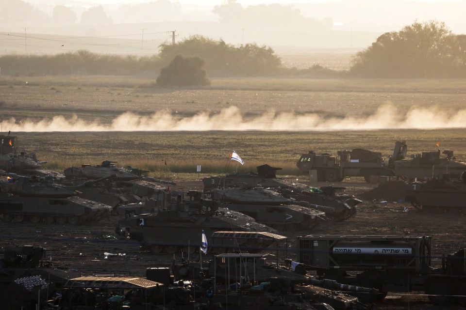 Tanks have been gathered near Israel’s border with the Gaza Strip