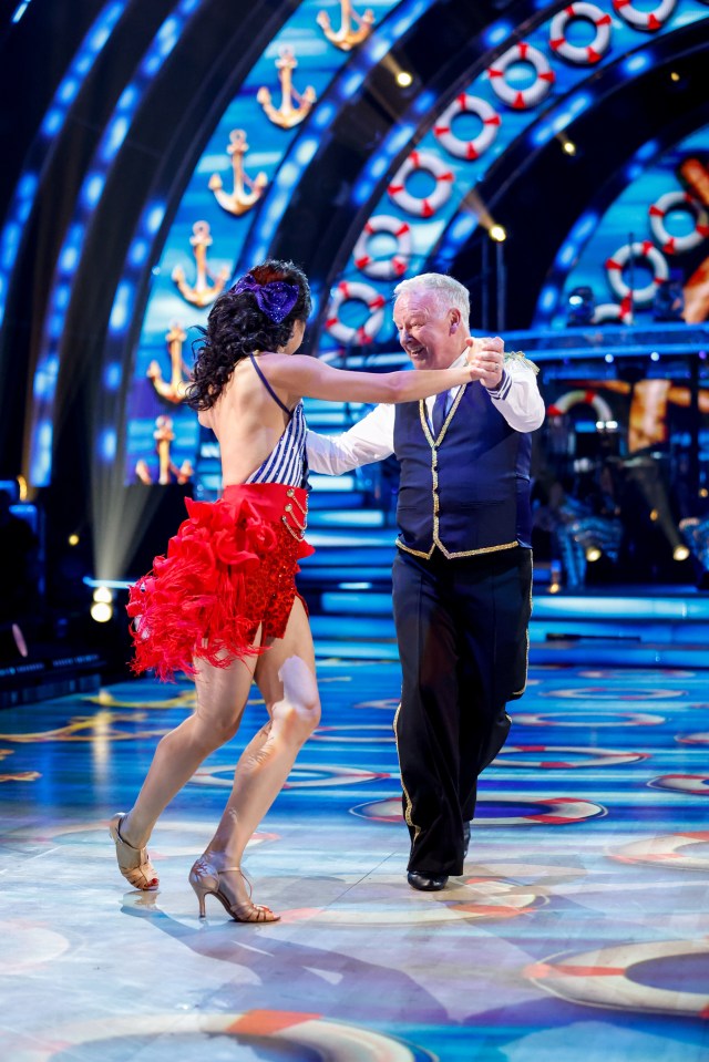 Les Dennis was the first star to be eliminated along with his celebrity partner Nancy Xu