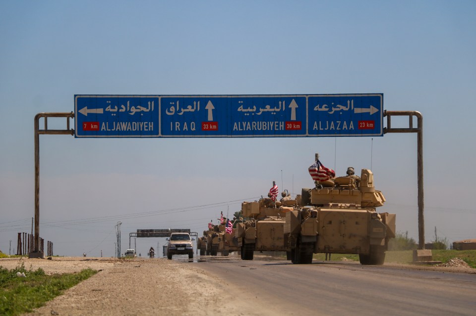 US military vehicles on the move in August in Deir ez-Zor province in Syria
