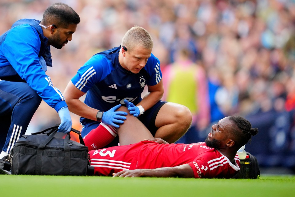 Nuno Tavares was dealt a groin injury blow
