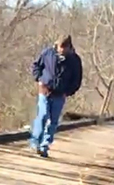 Libby captured the image of a man at the bridge, known as 'Bridge Guy'